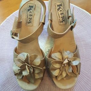 Korks by Kork Ease Metallic Leather Sandals